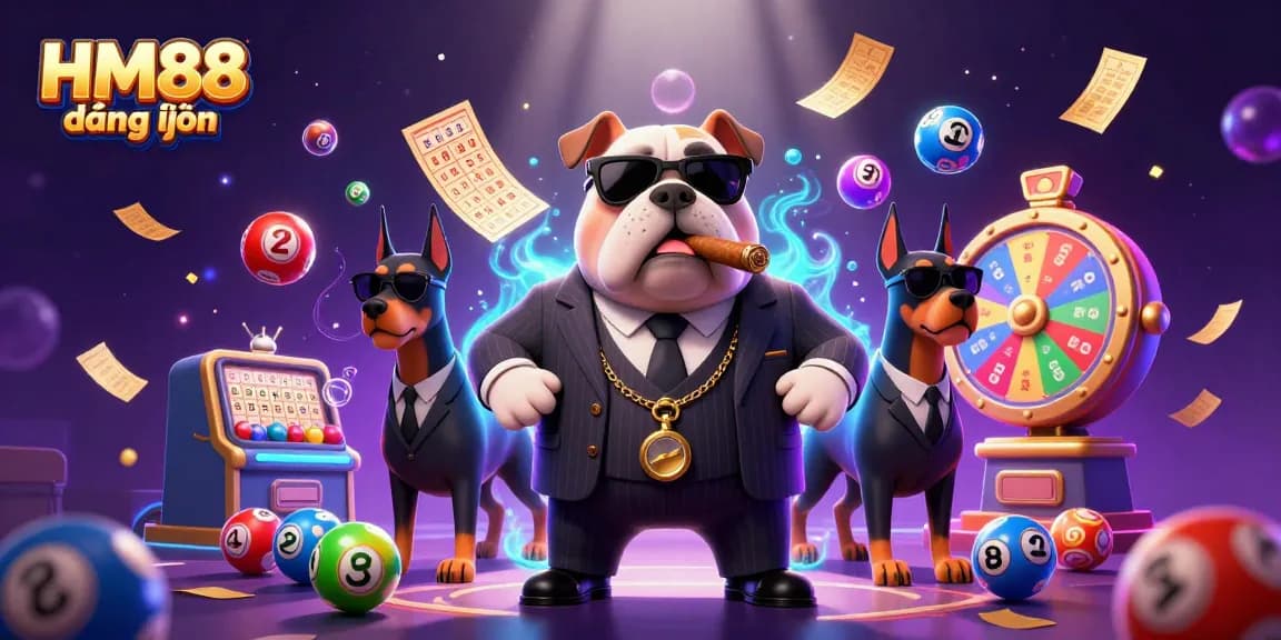 Experience HM88 đăng nhập with thrilling lottery and casino elements in a vibrant 3D scene.