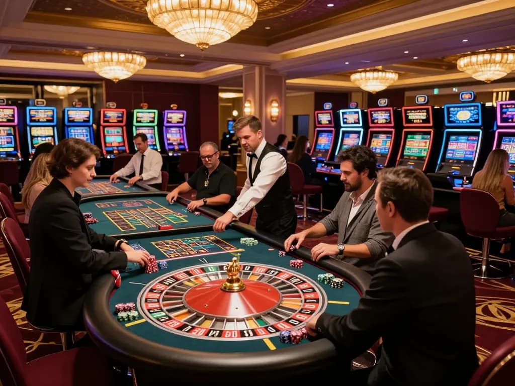 KONG 88 players engaged at a roulette table, showcasing exhilarating casino atmosphere.