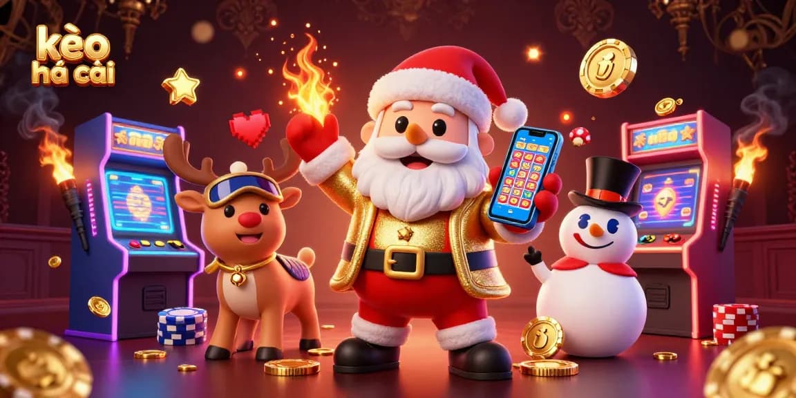 Engage with kèo nhà cái in this vibrant 3D casino scene featuring cartoon characters excited about slot gameplay.