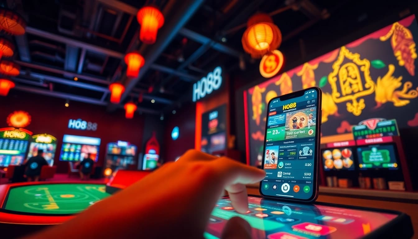 Ho88 platform showcasing exciting online gambling features with a vibrant, user-friendly interface.