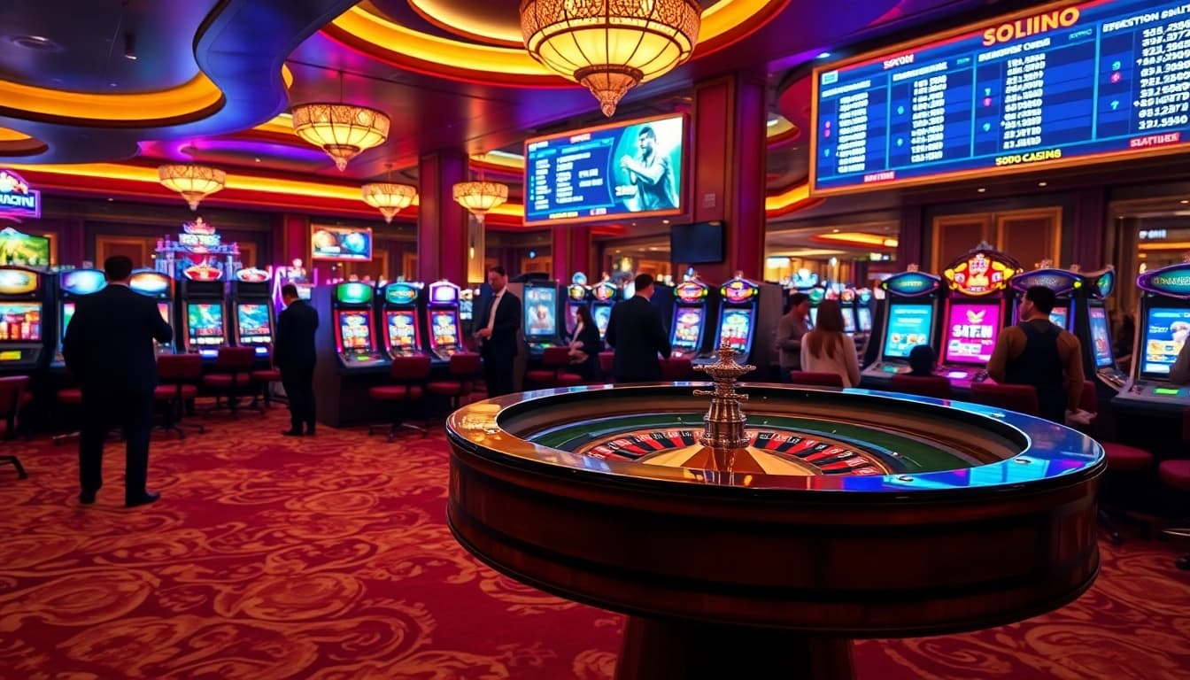 Experience the thrill of betting at SODO CASINO with vibrant tables and exciting gaming scenes.