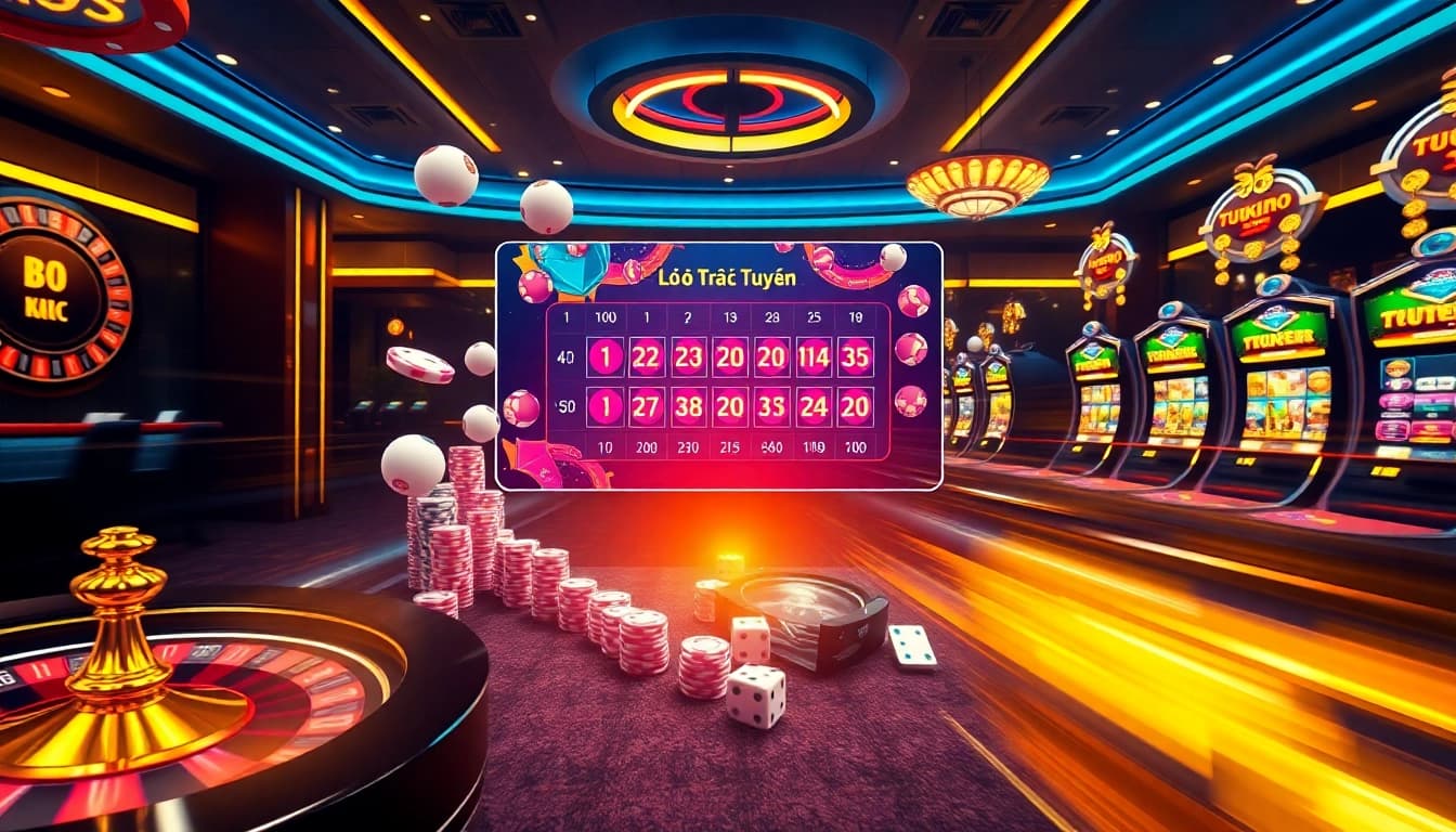 Engaging lô đề trực tuyến platform showcasing real-time betting with vibrant lottery balls and smooth interface