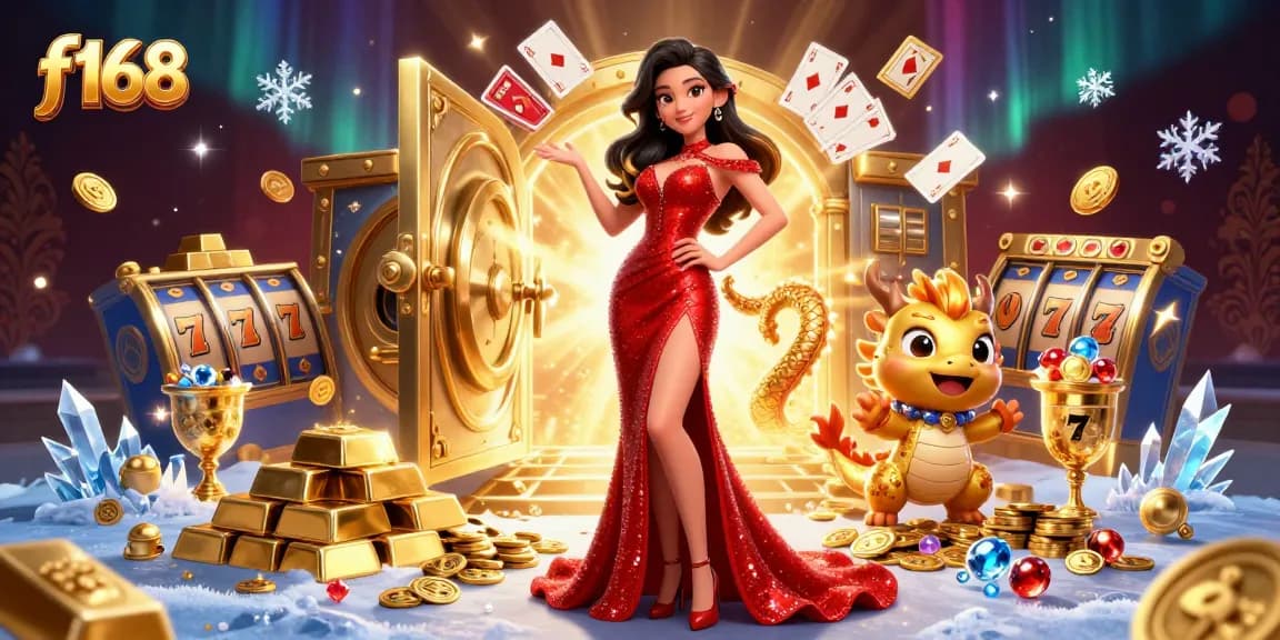 Experience thrilling wins with f168's captivating casino illustration, showcasing games and excitement.
