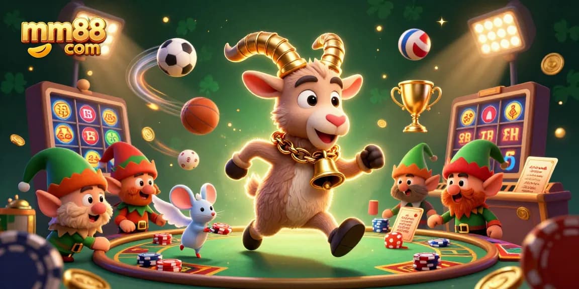 Engage with the exciting mm88 com casino featuring a Krampus goat and lively game elements.