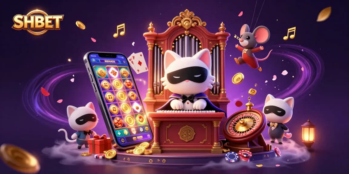 Spin and win with SHBET’s colorful slot games featuring a vibrant casino scene.