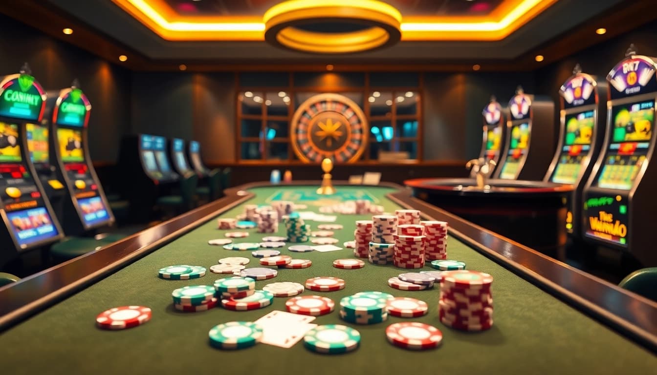 Placing bets and enjoying the excitement of gambling at https://rr88c.pro/ with vibrant casino elements.
