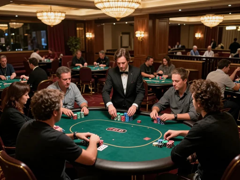 Players engaging in a high-stakes poker game at XXGG, showcasing strategy and excitement