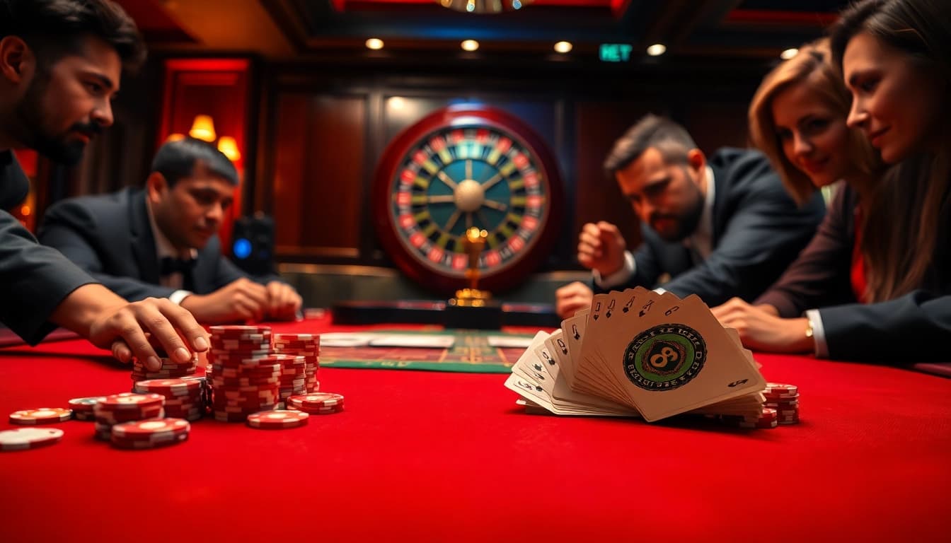 Engaging gaming action at luck8.london with vibrant chips and casino table excitement.