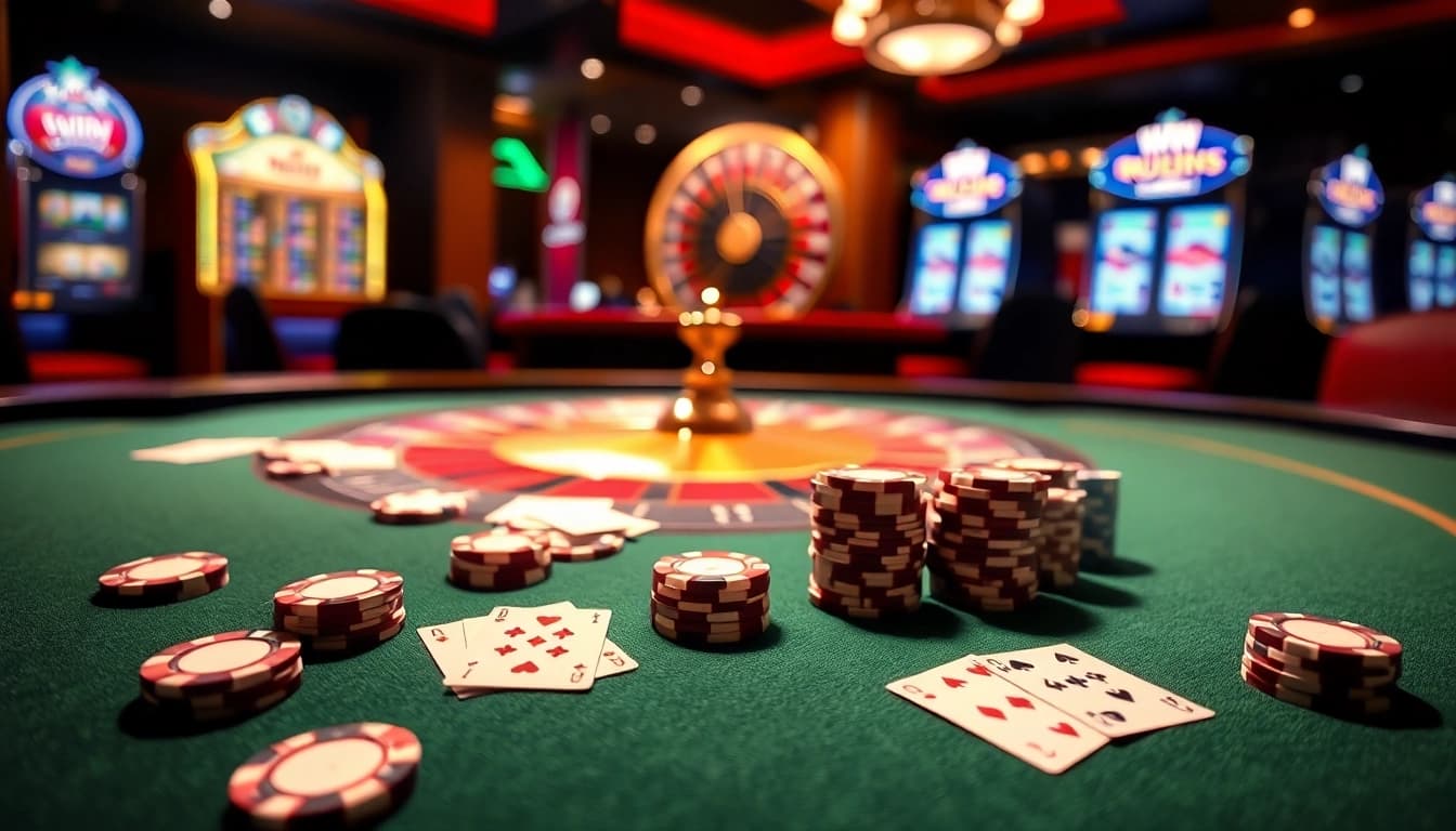 Experience the excitement at KUWIN with vibrant casino tables and thrilling gaming options.