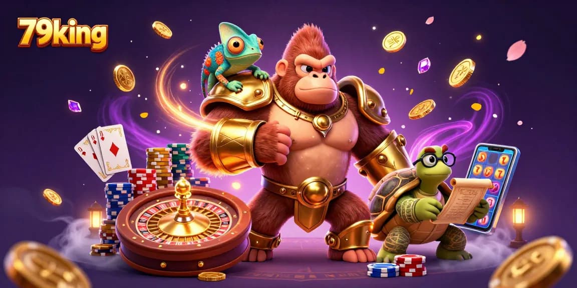Engage in thrilling gameplay at 79king with a vibrant casino scene showcasing colorful characters and rich gaming elements.