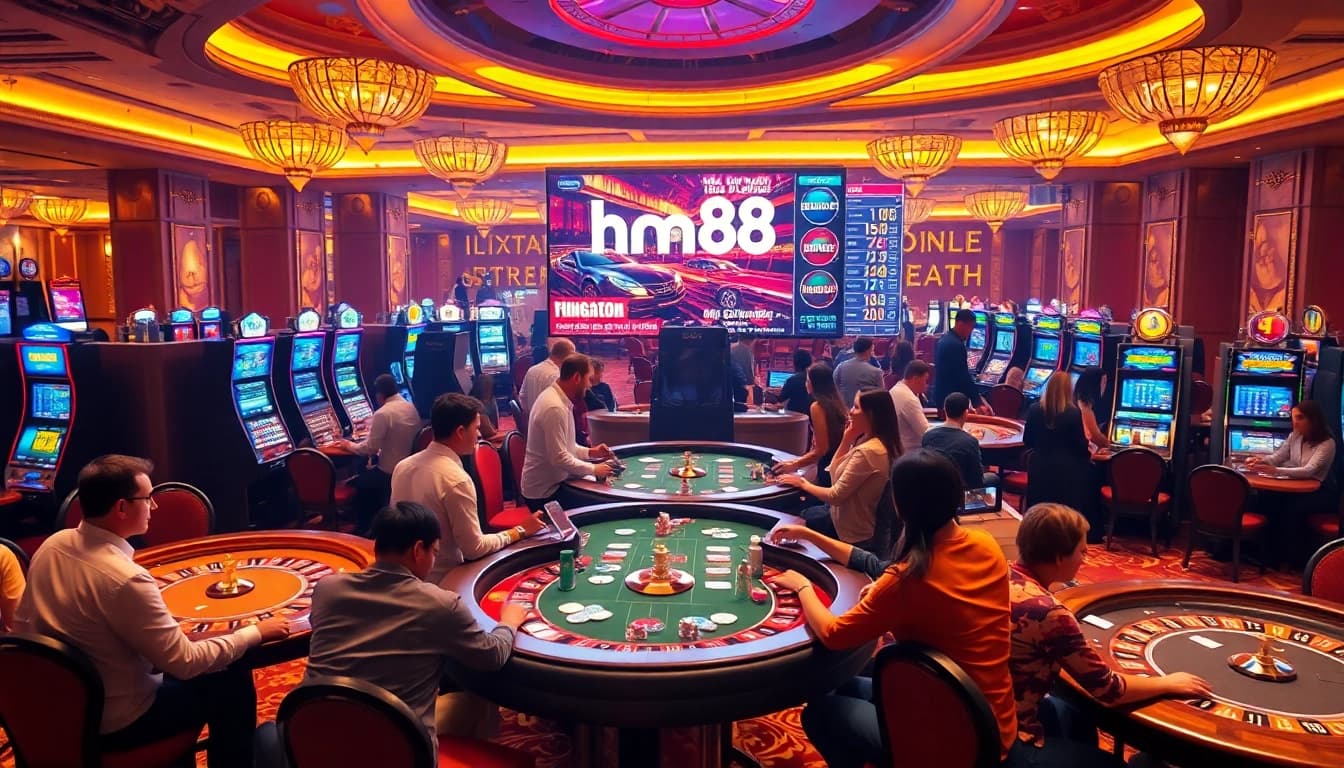 Experience the thrill of the hm88 game in a vibrant casino setting filled with excitement and engagement.