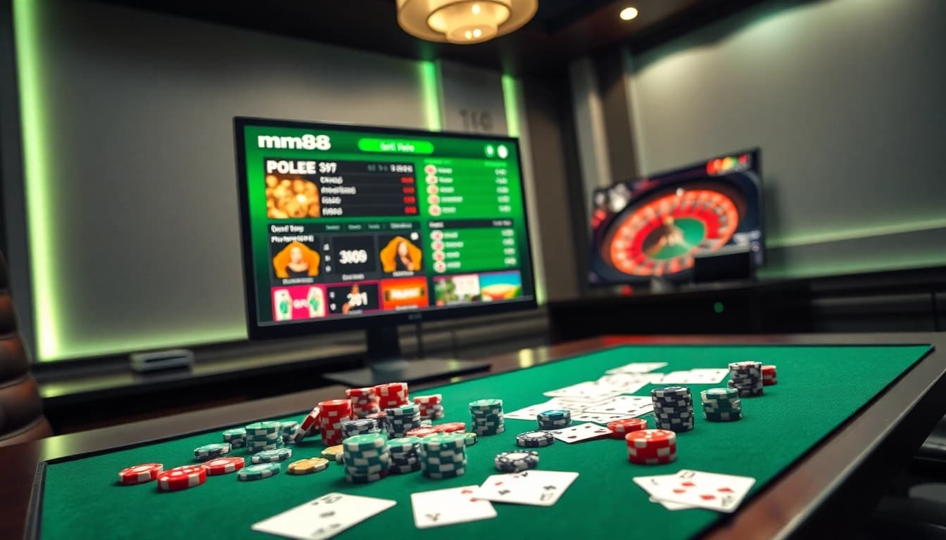 Engaging players with high stakes at mm 88 online casino interface showcasing thrilling gambling action.