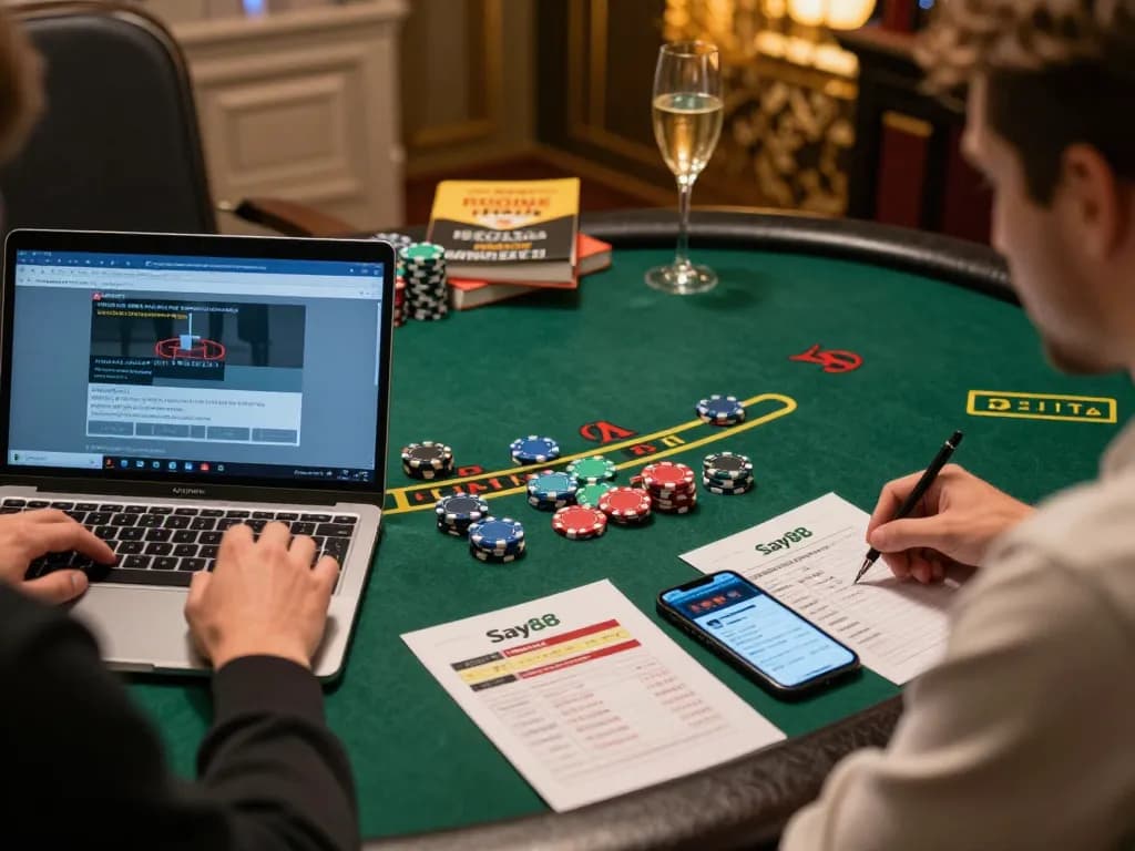 Player enjoying a live blackjack game on Say88 platform with gaming notes