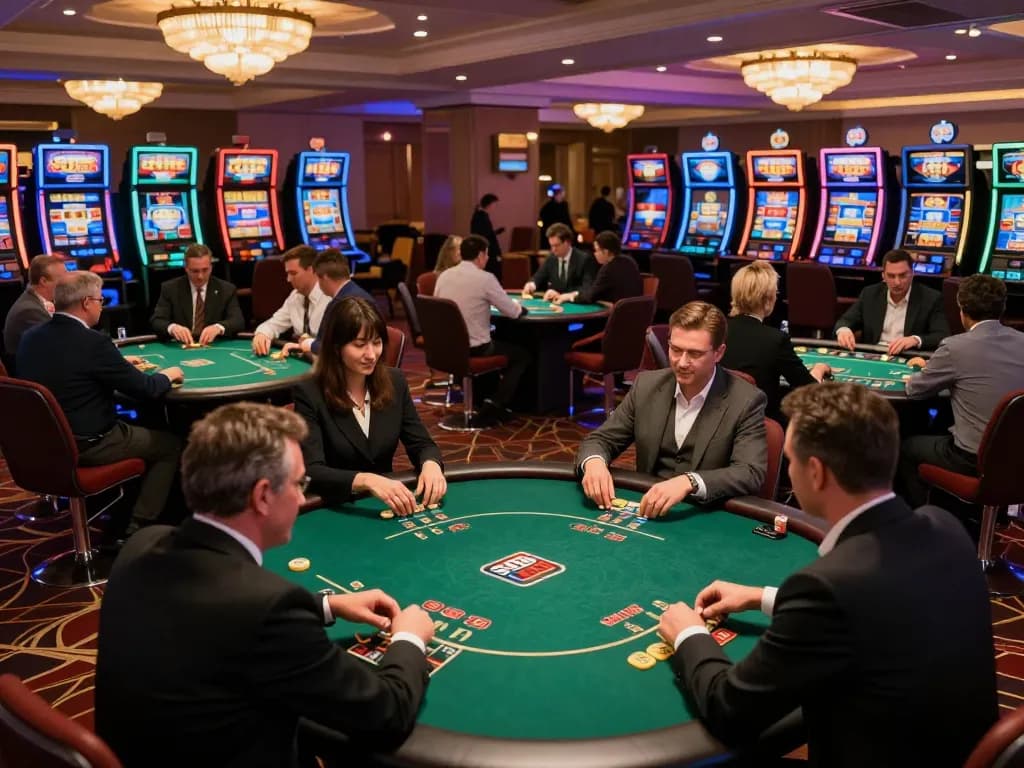 Players enjoying dynamic poker games at SC88 casino, showcasing active bets and vibrant atmosphere.