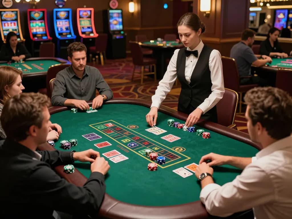 Players engaging in blackjack at 789win casino, showcasing strategic gameplay and luxury.
