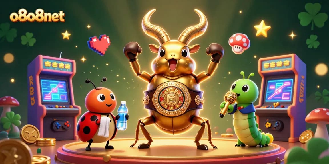 Experience thrilling gaming action at o8o8net with vibrant characters and casino elements.