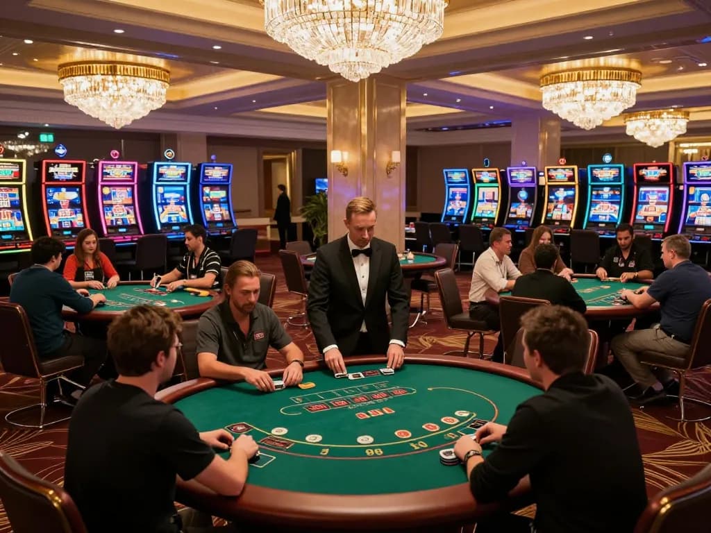 Enjoying Game bài đổi thưởng uy tín at a well-lit poker table with engaged players and vibrant atmosphere.