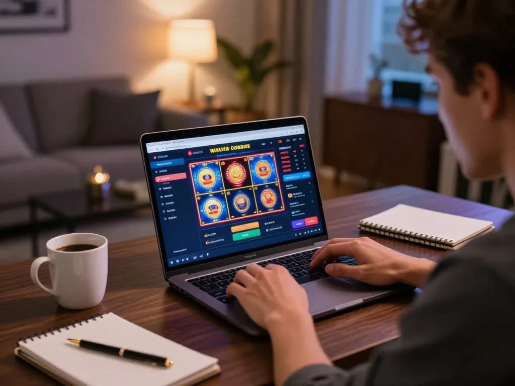 Engaging in online casino gaming on SHBET with vibrant visuals and strategic focus.