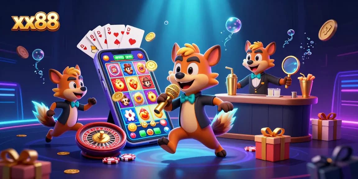 Experience the excitement of xx88 with vibrant casino hyenas in a dynamic, comedic setting.