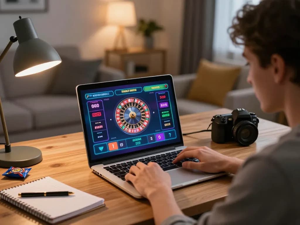 Engage in thrilling online roulette gameplay on abc8go from home, showcasing interactive interface and cozy atmosphere.