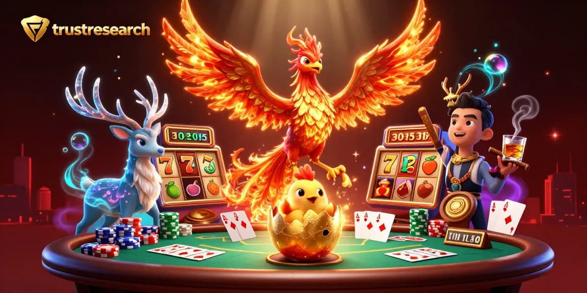 Engage with exciting Bonus Buy slots at trustresearch, featuring immersive elements from 3D casino illustrations.