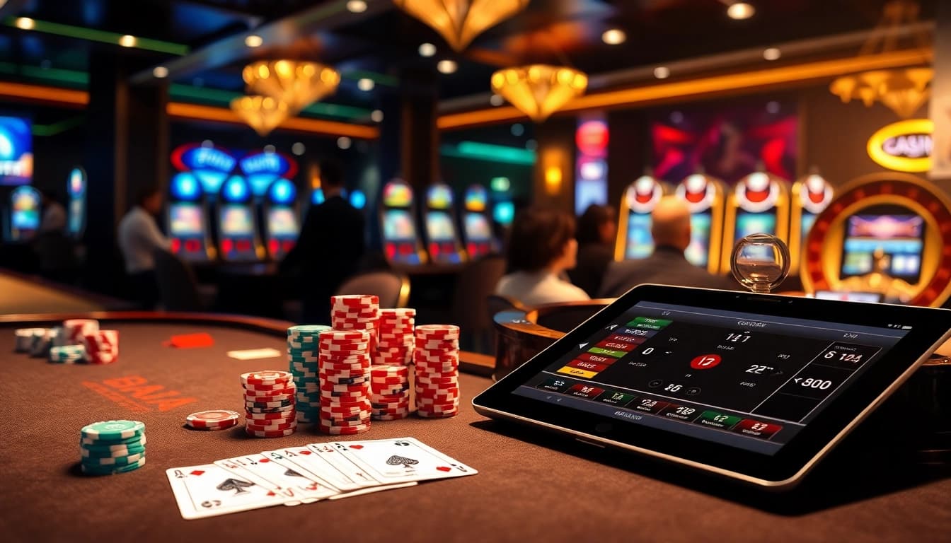 Experience the excitement of gambling at https://tg88.black/ with vibrant poker chips and a roulette wheel.