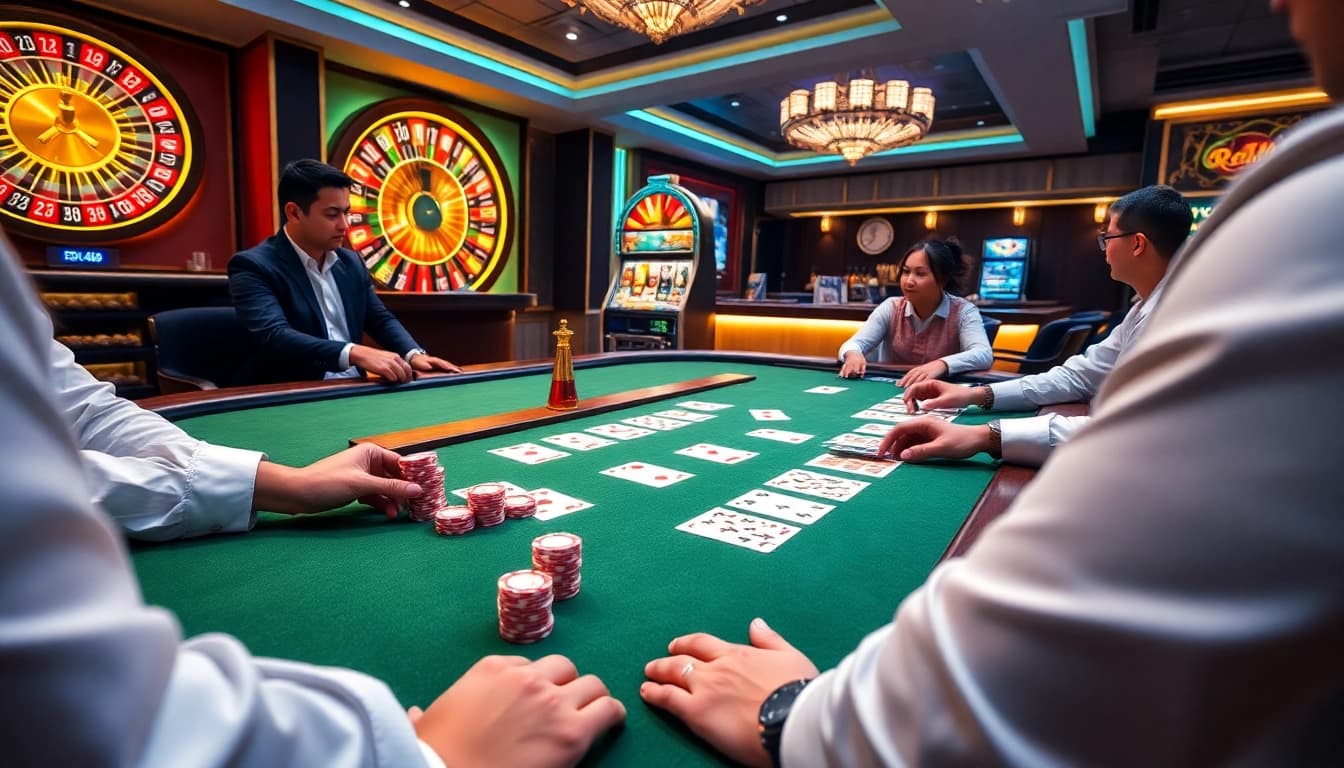 Experience the excitement of poker at xin88 with vibrant chips and elegant atmosphere.
