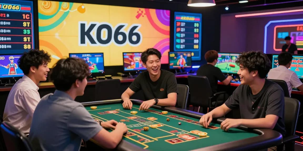 Players enjoying KO66's online gaming platform showcasing vibrant casino games and sports betting activities.