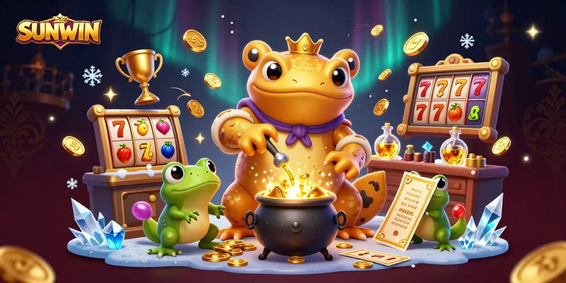 SUNWIN offers thrilling slot adventures with golden treasures and dynamic game elements in an enchanting scene.