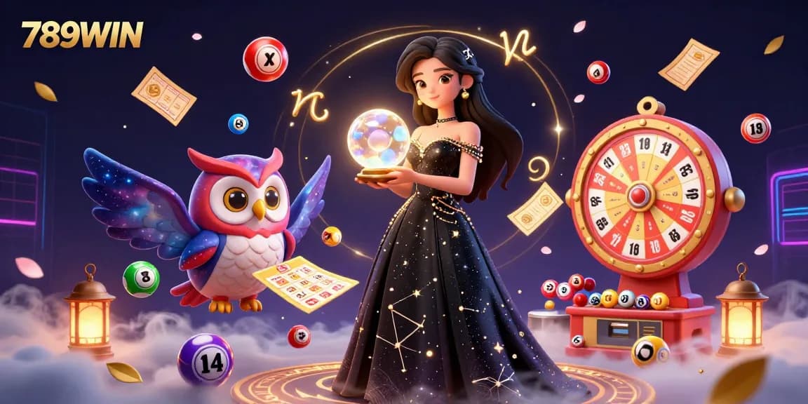 Engage with the excitement of 789WIN's lottery and gaming offerings with a vibrant 3D illustration.