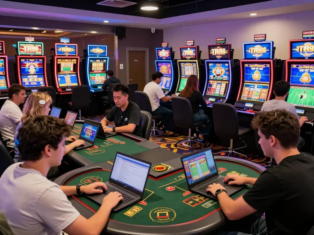 Players enjoying engaging games at TR88 online casino, showcasing vibrant atmosphere and interactive experiences.