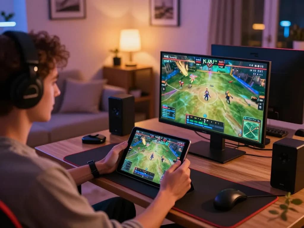 Engaging in sports betting with digitalwala on a tablet in a cozy home setup