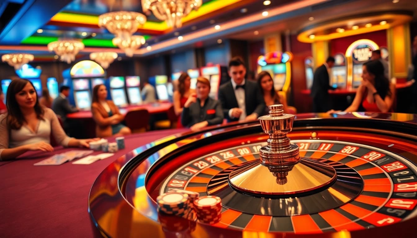 Experience the excitement of 98win com with players enjoying high-stakes casino games and roulette spin.