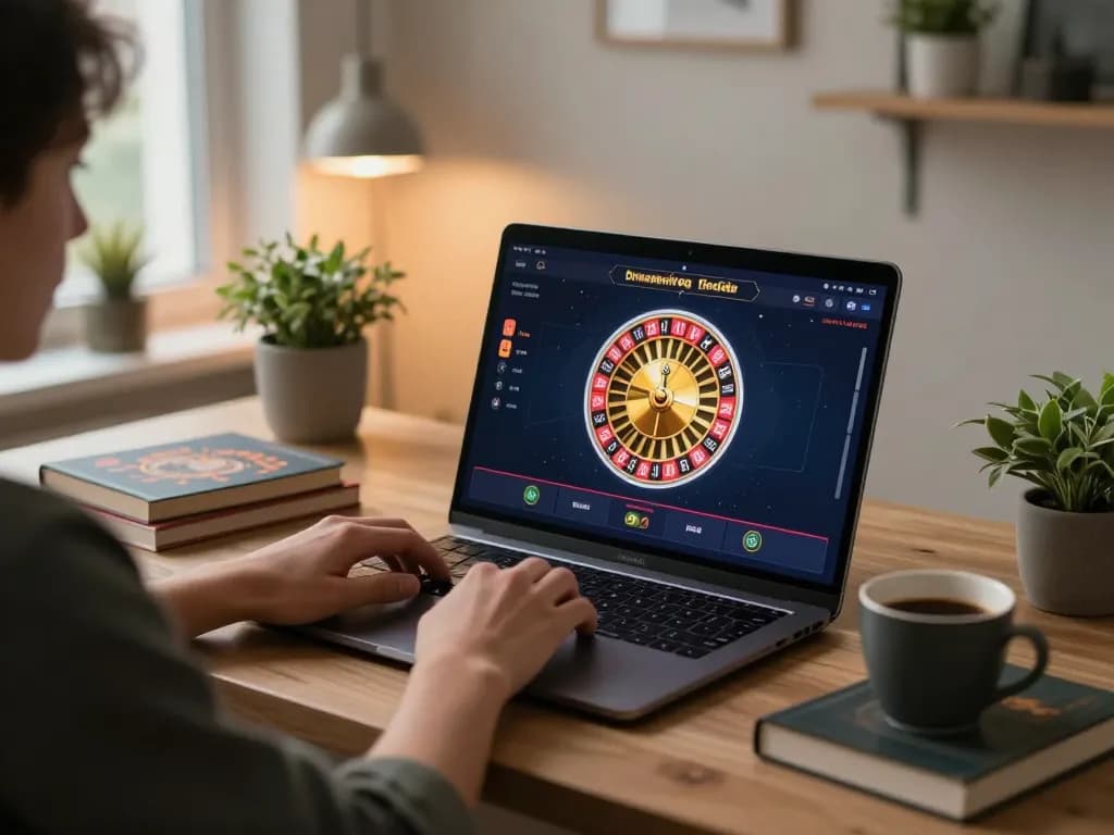 Engage in thrilling online casino gaming at 78wintl with a stylish laptop setup