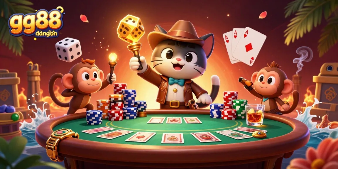 Enjoy thrilling gaming action with gg88 đăng nhập at a vibrant casino scene.