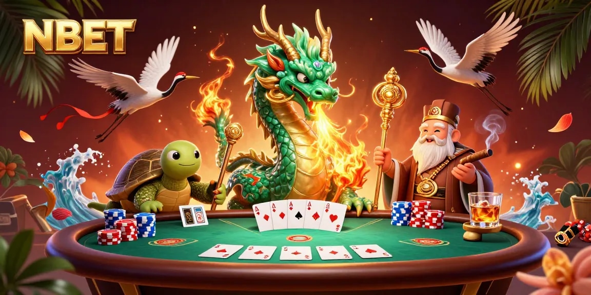 Engage in thrilling gameplay at NBET with a vibrant 3D dragon and poker action.