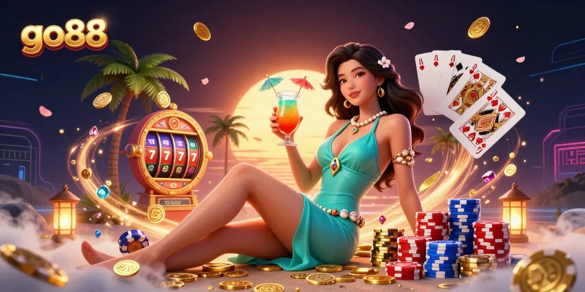 Experience thrilling gameplay at go88 with vibrant slot reels and stunning casino elements.