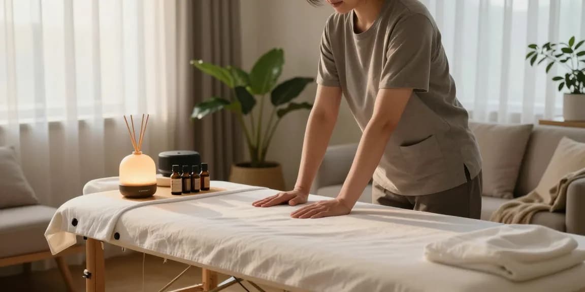 Experiencing 종로출장안마 with a professional therapist in a serene home setting.