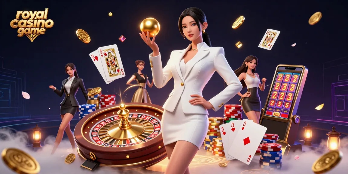 Experience the royal casino game with a dazzling setup, showcasing glamorous elements and vibrant gameplay.