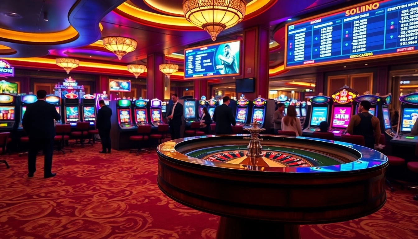 Experience the thrill of betting at SODO CASINO with vibrant tables and exciting gaming scenes.