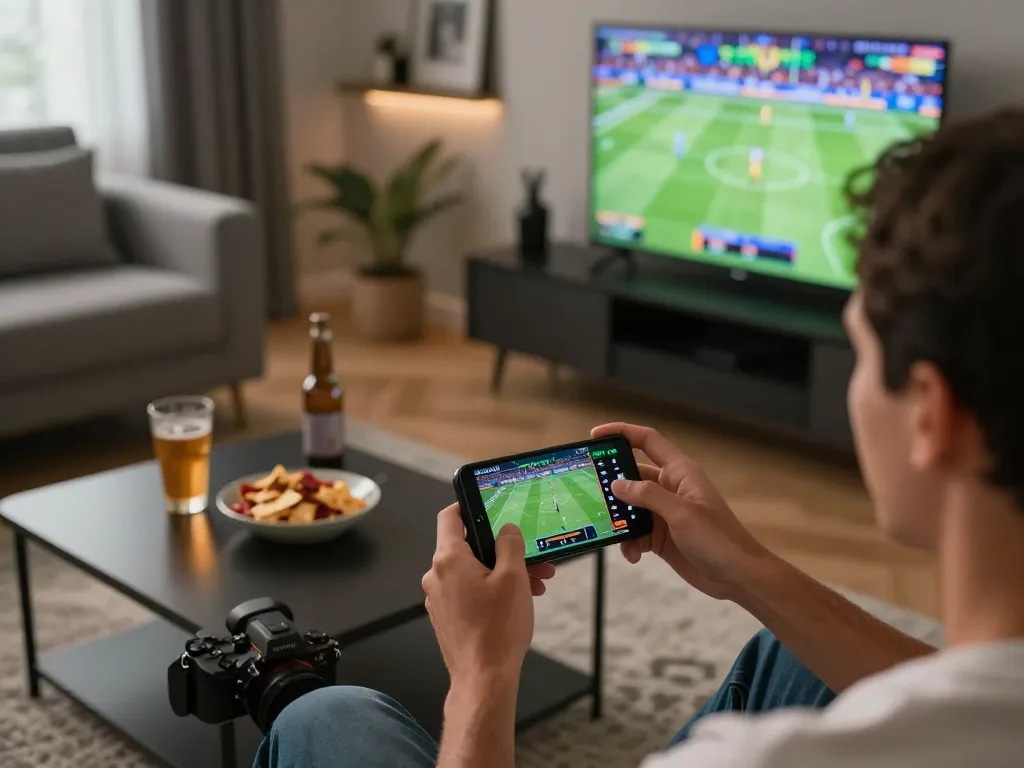 Engaging sports betting moment through digitalwala app, showcasing excitement and strategic placement of bets during a live game.