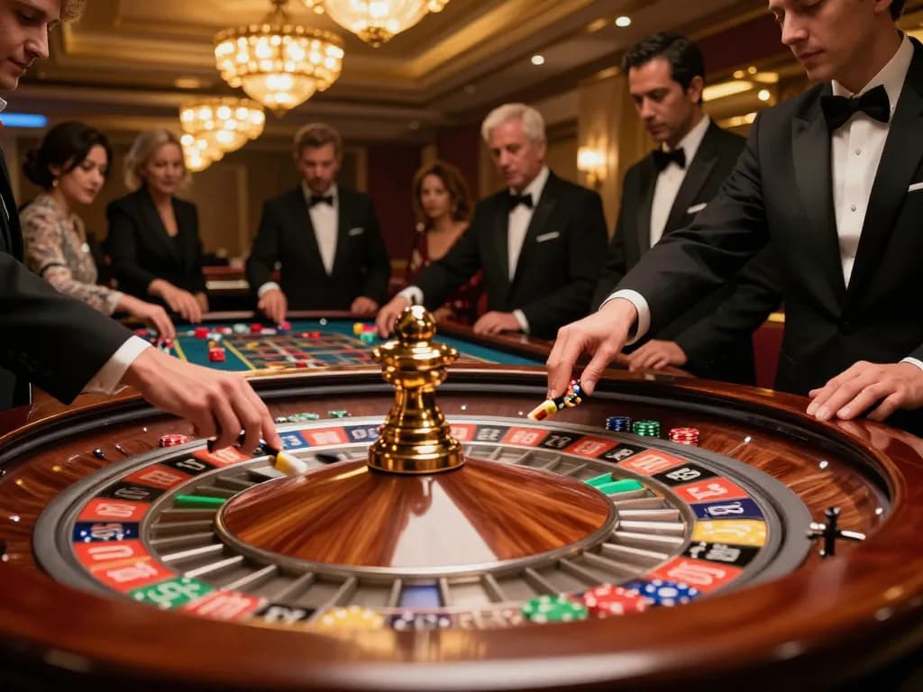 Players engage in a thrilling roulette game at a luxurious casino with TX88 highlighted on the betting grid