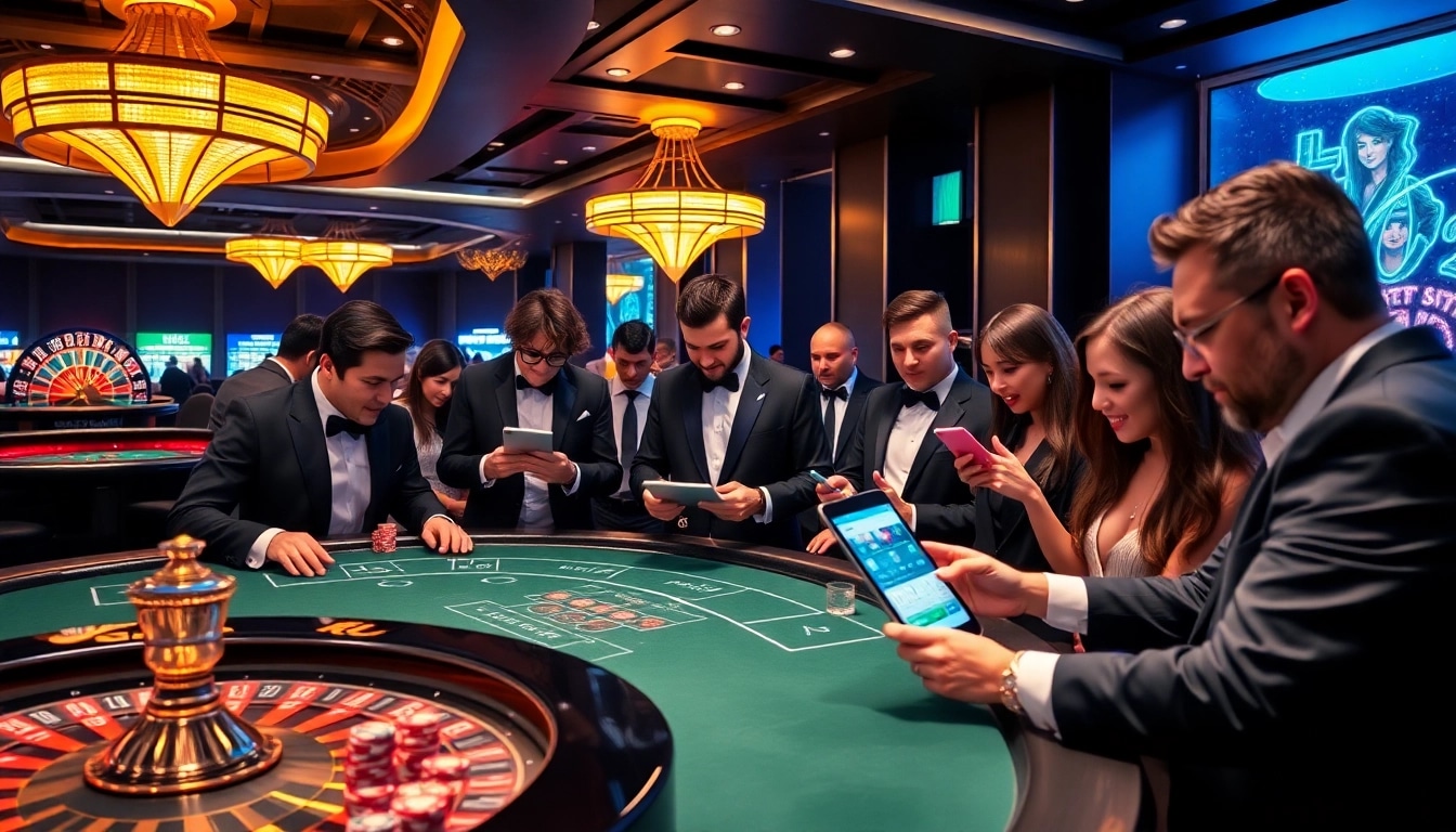 Experience the excitement of BL555 casino with vibrant tables and professional dealers engaging players.