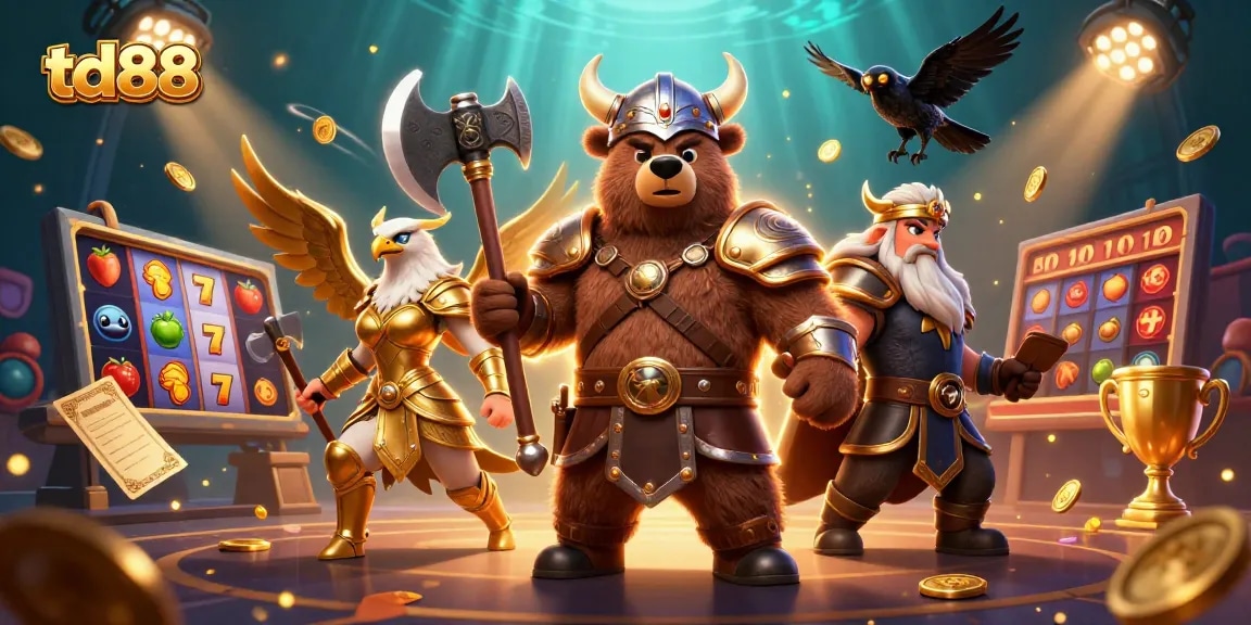 Engage in thrilling slot games with td88's Viking bear, Valkyrie eagle, and golden jackpots.