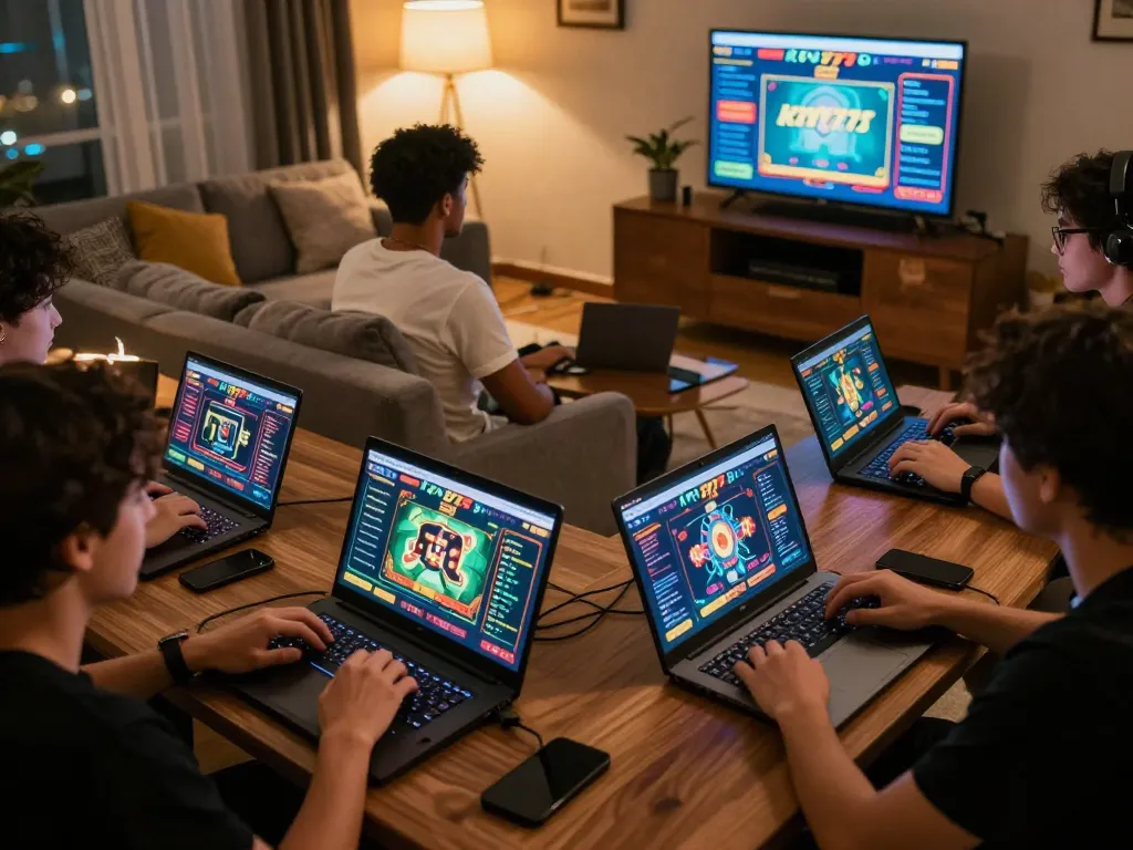 Players enjoying the km777 casino app on various devices, engaging with thrilling online games.
