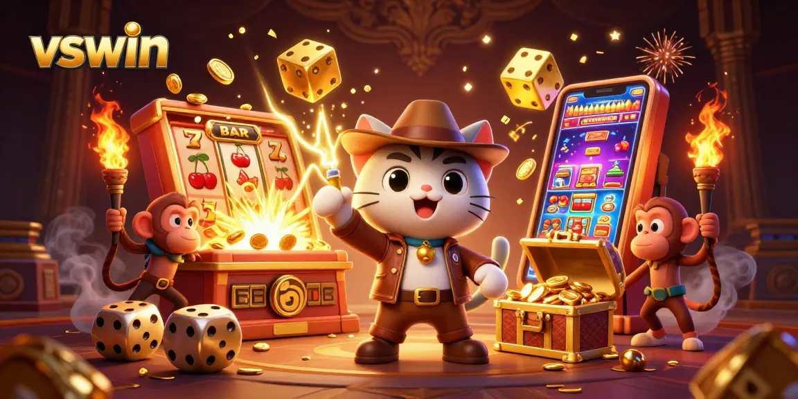 Experience the excitement of vswin with vibrant casino graphics and thrilling game elements.