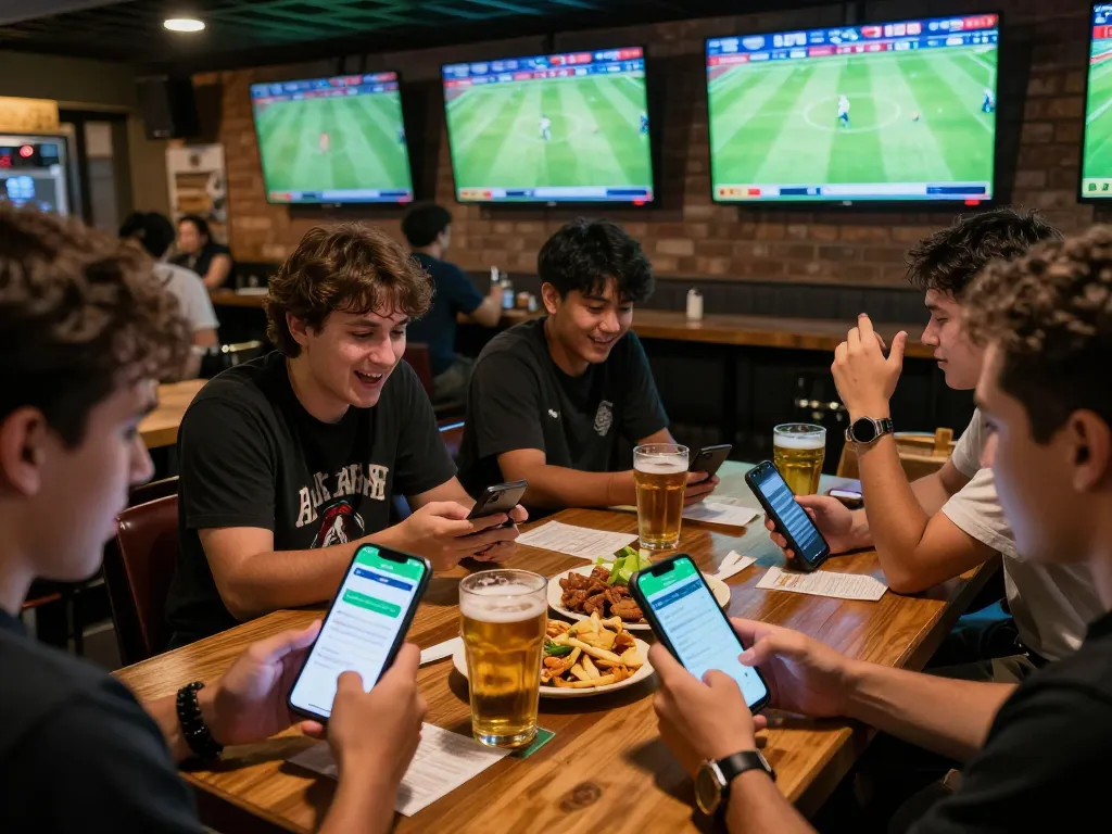 Exciting sports betting scene featuring nhandinhkeonhacai app in use