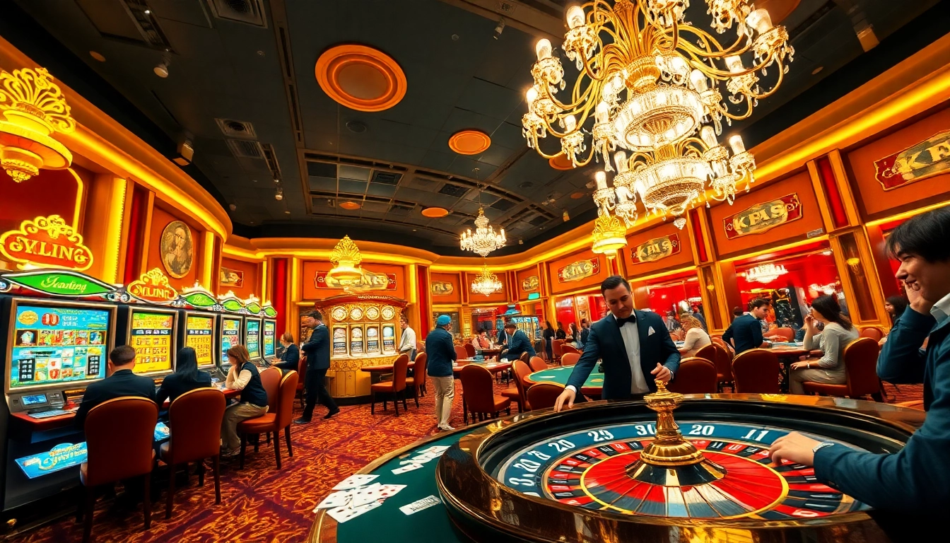 Action-packed KP88 casino scene with players enjoying diverse games and winning moments.