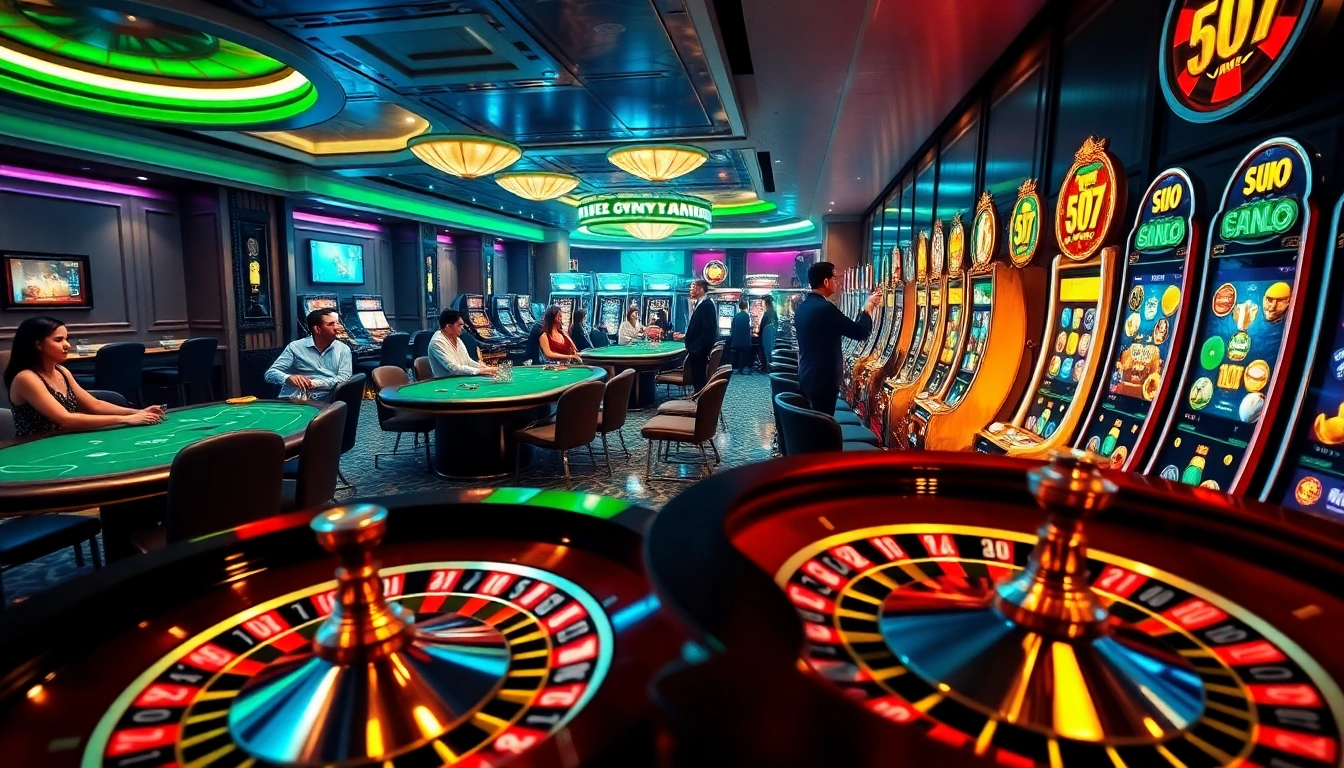 Players enjoying roulette and slots at http://go88hv.com/ online casino, showcasing excitement and competition.