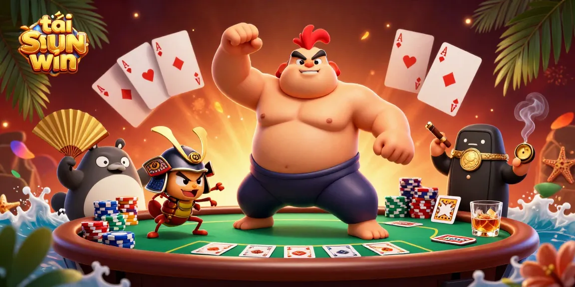 Engage with the thrill of tải sun win at a vibrant poker scene with 3D animated characters and rich casino elements.